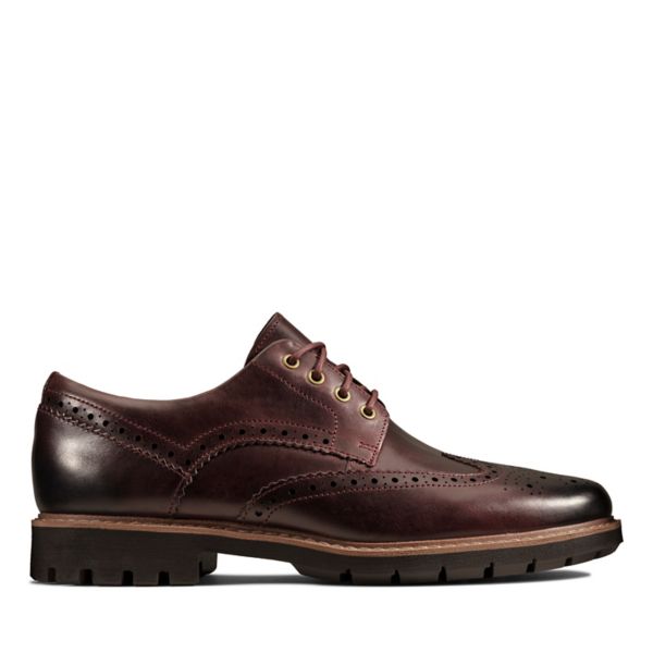 Clarks Mens Batcombe Wing Brogues Burgundy | CA-4652073